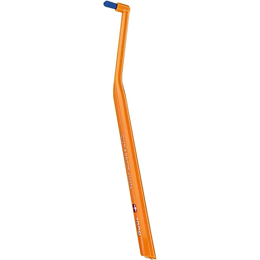 Монопучковая щетка Curaprox CS 1009 Single & Sulcular 9 мм оранжевая с синим - фото 1