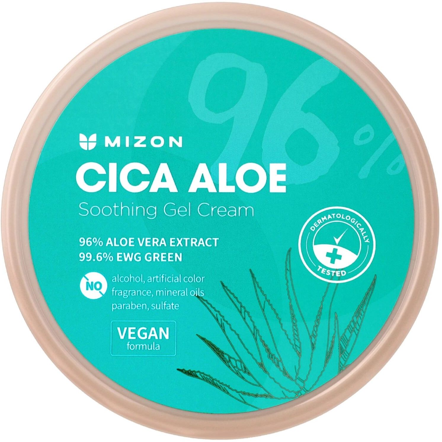 Заспокійливий гель-крем для тіла Mizon Cica Aloe 96% Soothing Gel Cream з алое, 300 г - фото 1