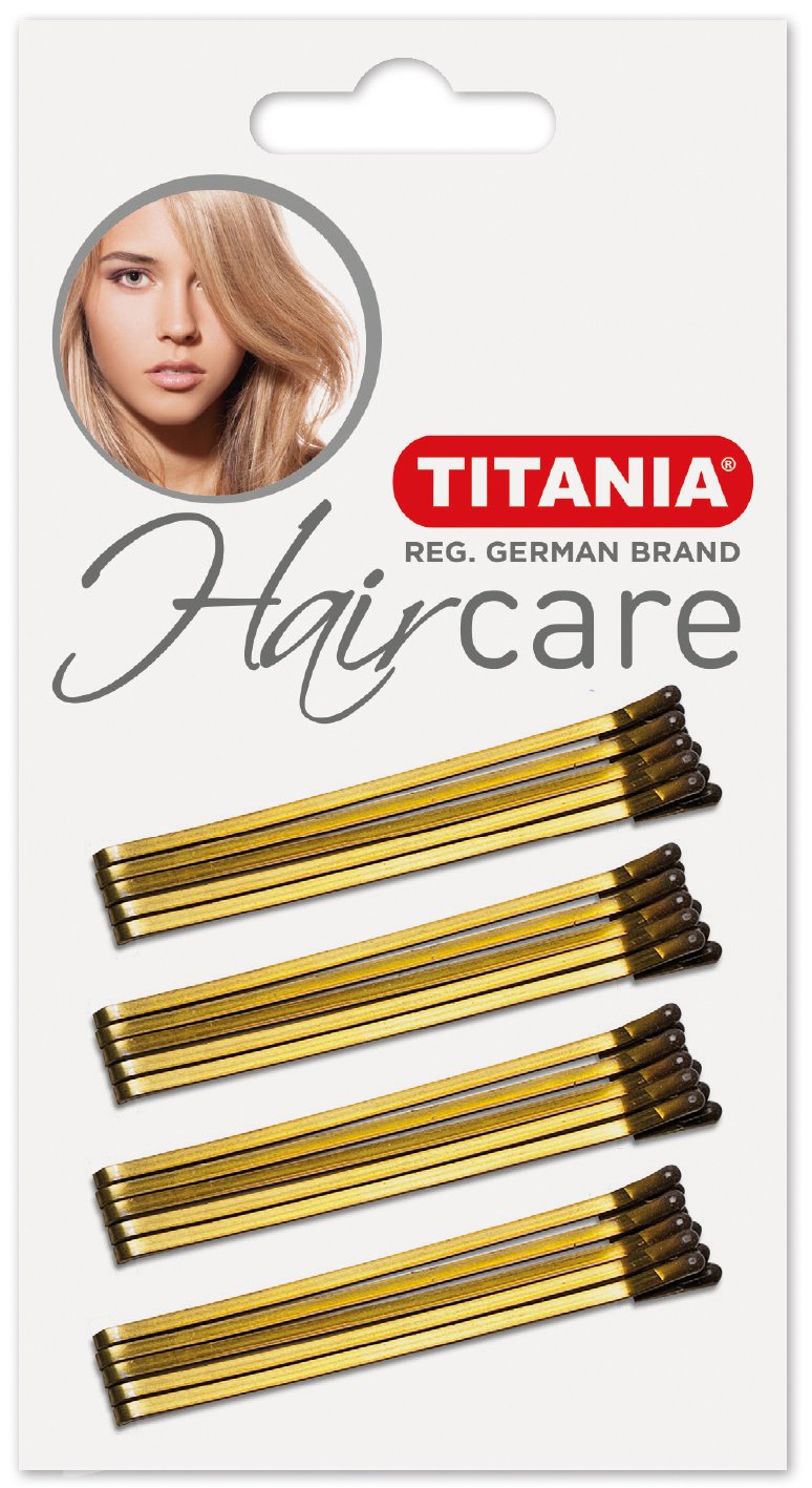 Невидимки для волос Titania, 7 см, золотистые, 20 шт. (8061/7 В) - фото 1