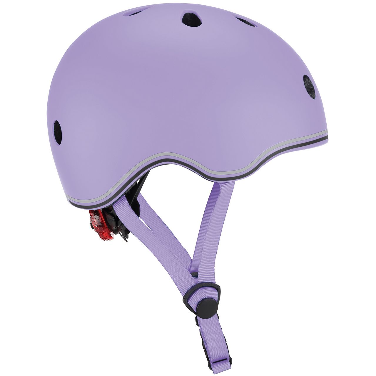 Шлем защитный детский Globber Go Up Lights 45-51 см с фонариком лавандовый (506-103) - фото 2