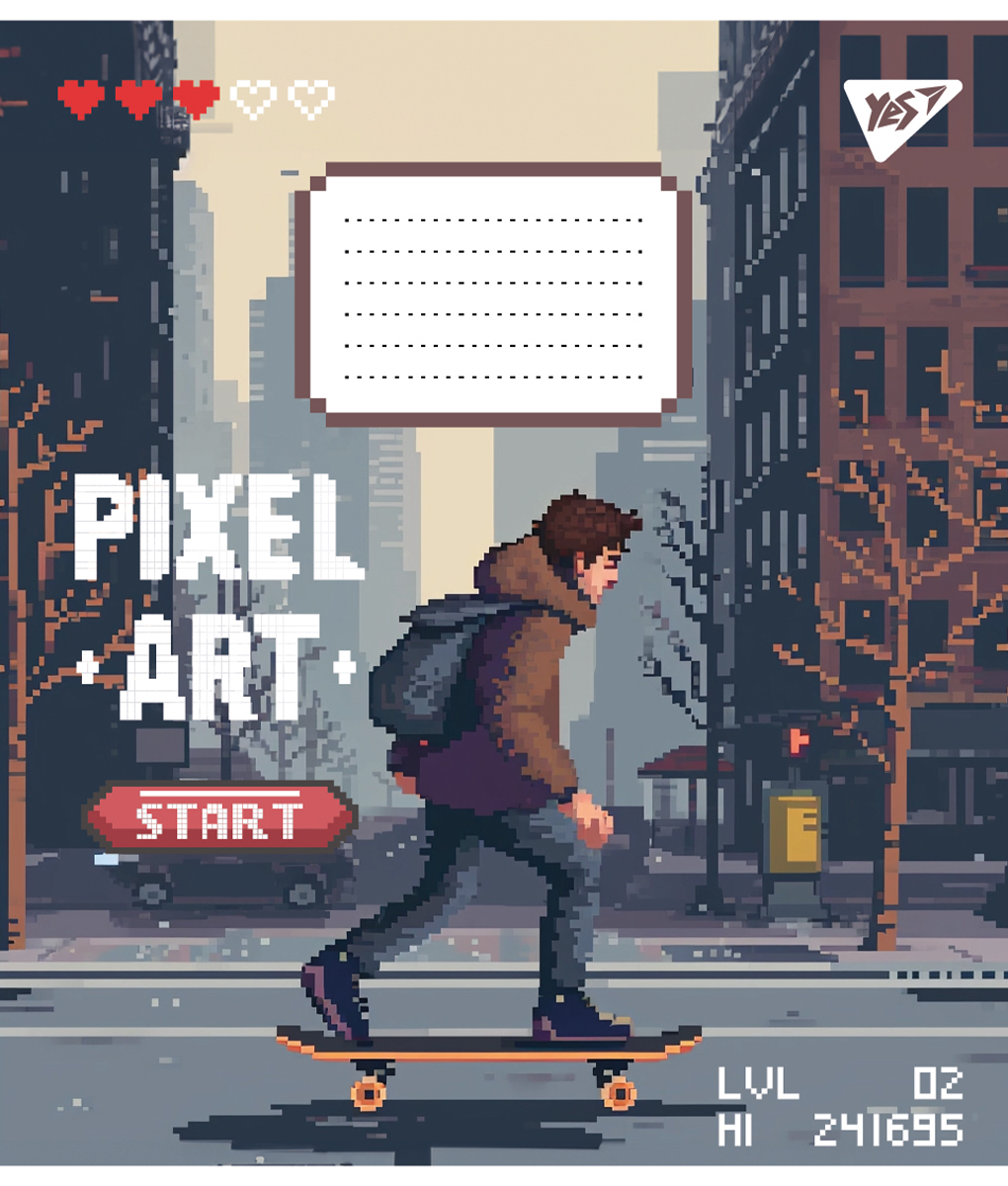 Набір зошитів Yes Pixel art А5 в лінійку 12 аркушів 25 шт. (767228) - фото 2