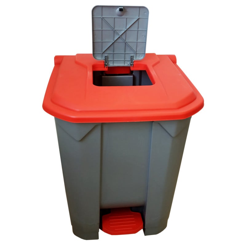 Бак для мусора Planet с педалью, 50 л, серо-красный (UP208*) - фото 3