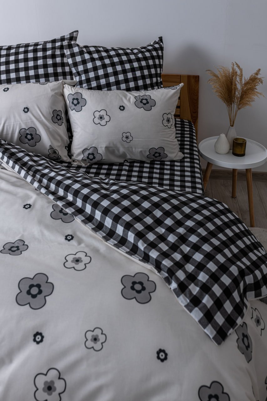 Комплект постельного белья ТЕП Soft dreams Miracle полуторный темно-серый с белым (2-03857_26045) - фото 4