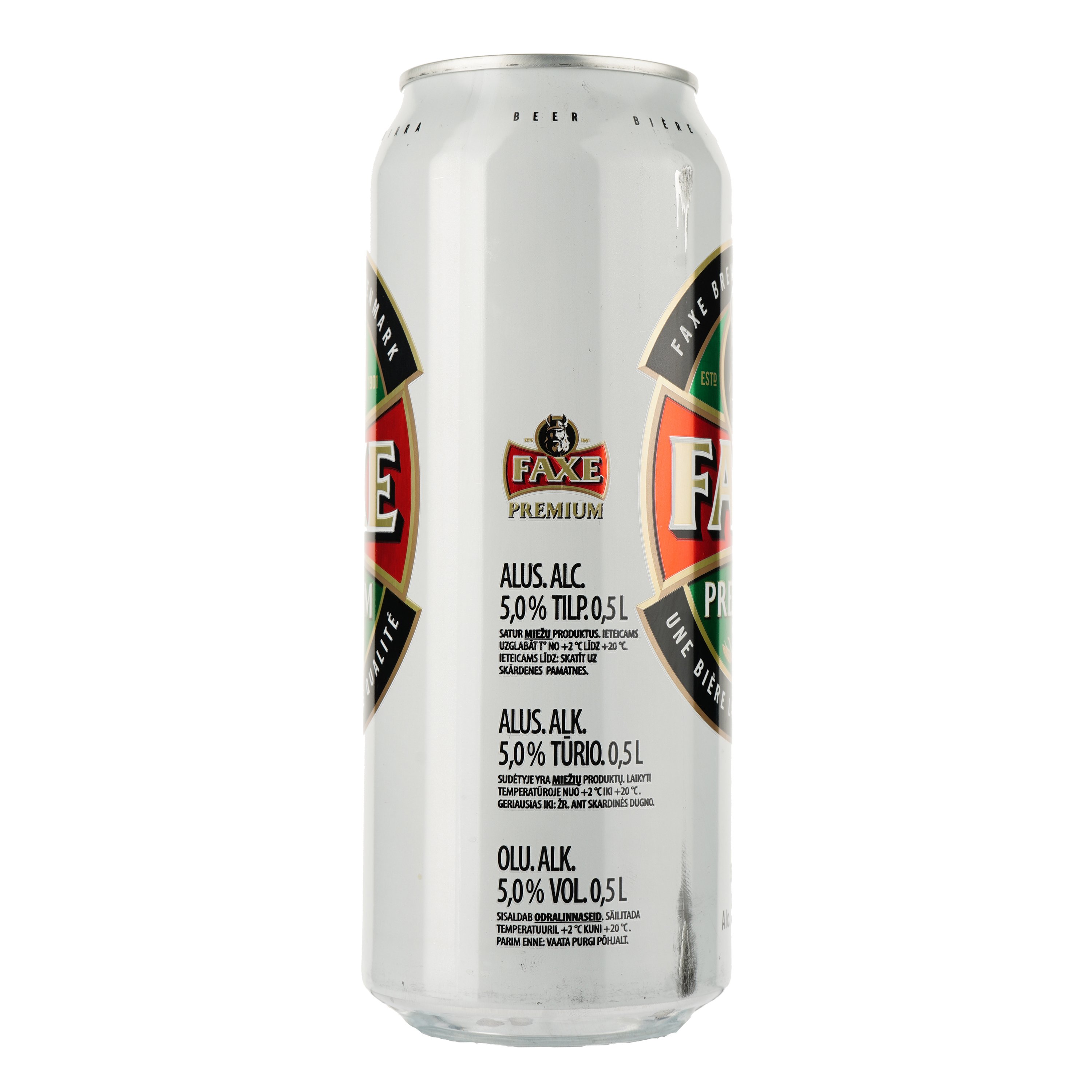 Пиво Faxe Premium, світле, фільтроване, 5%, з/б, 0,5 л - фото 2