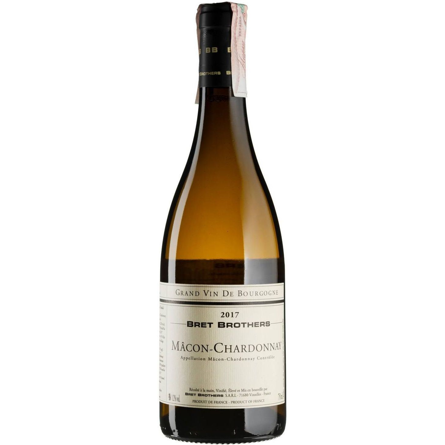 Вино Bret Brothers Macon-Chardonnay 2020, белое, сухое, 0,75 л - фото 1