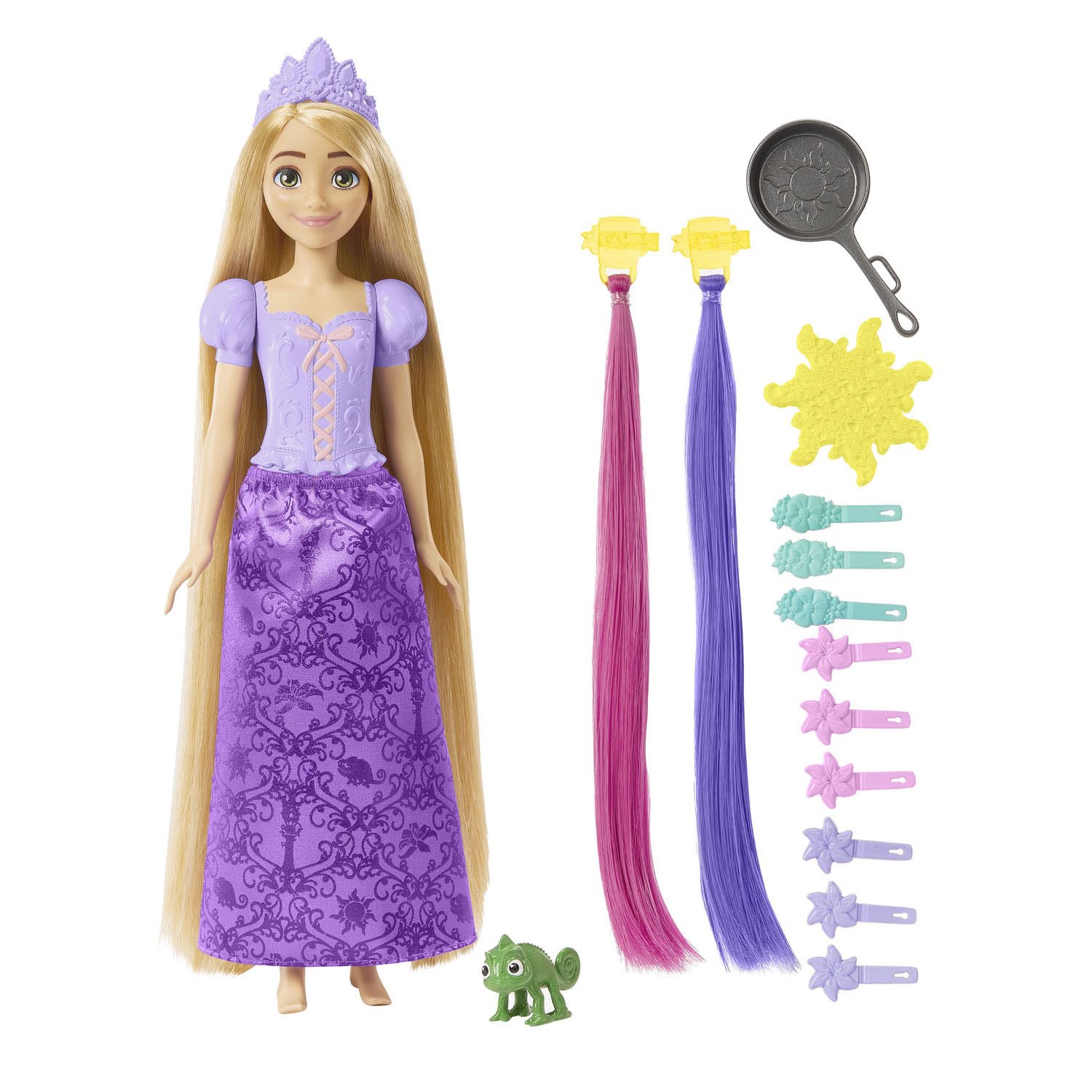 Ігровий набір з лялькою Disney Princess Рапунцель Фантастичні зачіски, 27 см (HLW18) - фото 2