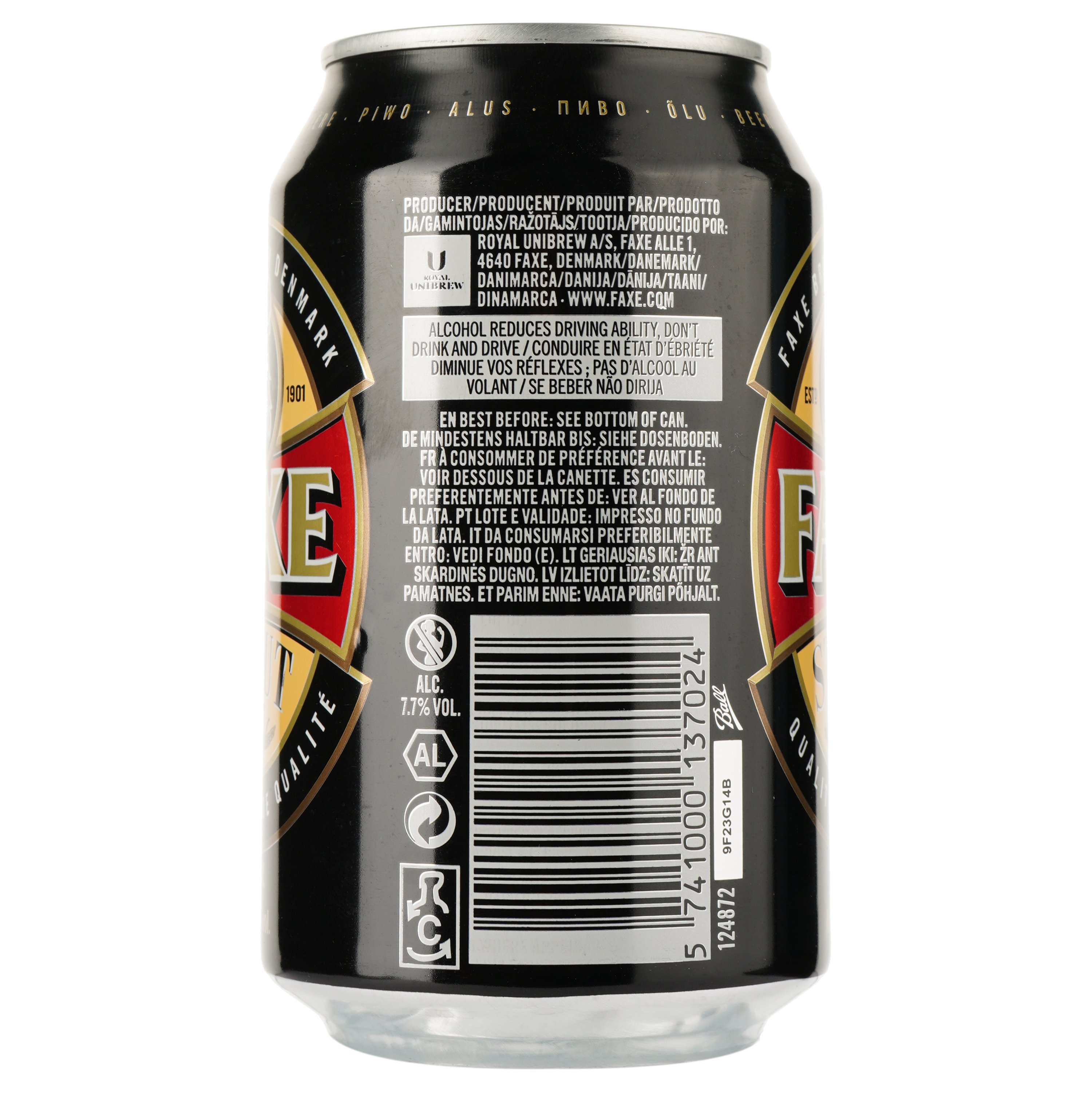 Пиво Faxe Stout, темне, 7,7%, з/б, 0,33 л (847690) - фото 2