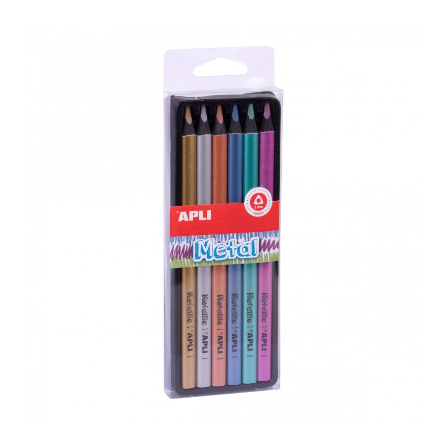 Набір олівців Apli Kids Металік, 6 кольорів, 6 шт. (18061) - фото 1
