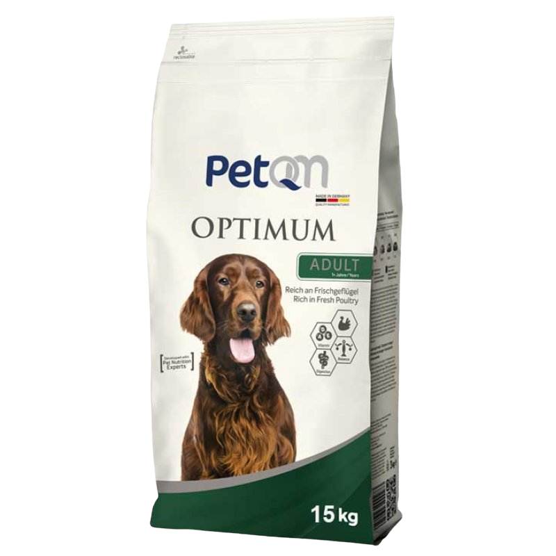 Cухой корм для взрослых собак PetQM Dog Optimum Adult rich in Fresh Poultry, со свежей птицей, 15 кг (701532) - фото 1