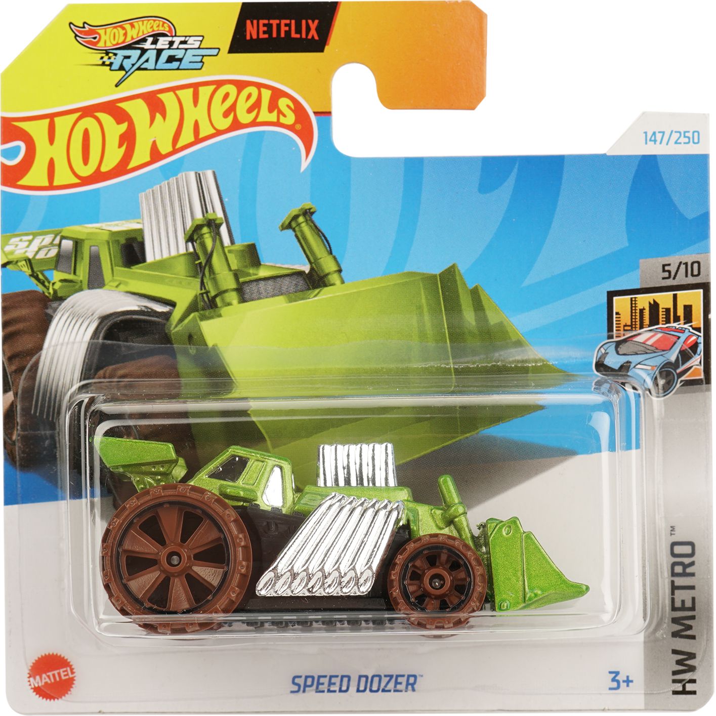 Базовая машинка Hot Wheels HW Metro Speed Dozer зеленая (5785) - фото 1