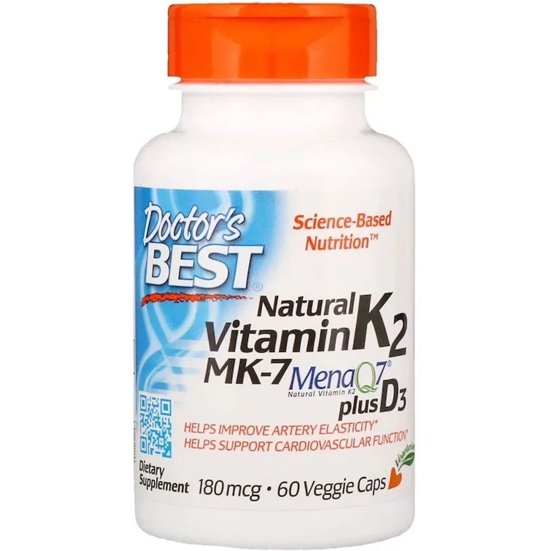 Витамин K2 из D3 Doctor's Best Vitamin K2 plus Vitamin D3 180 мкг 60 капсул - фото 1