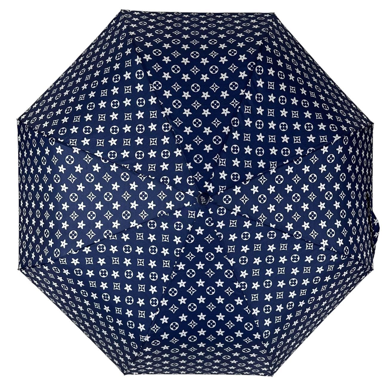 Женский складной зонтик полуавтомат Toprain 96 см синий - фото 3