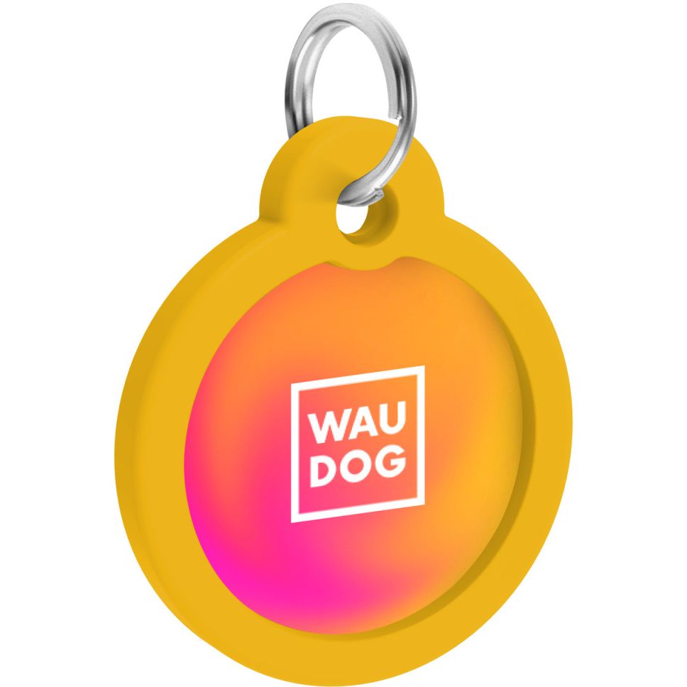 Адресник для собак і котів Waudog Smart ID з QR паспортом Градієнт помаранчевий 30 мм - фото 4