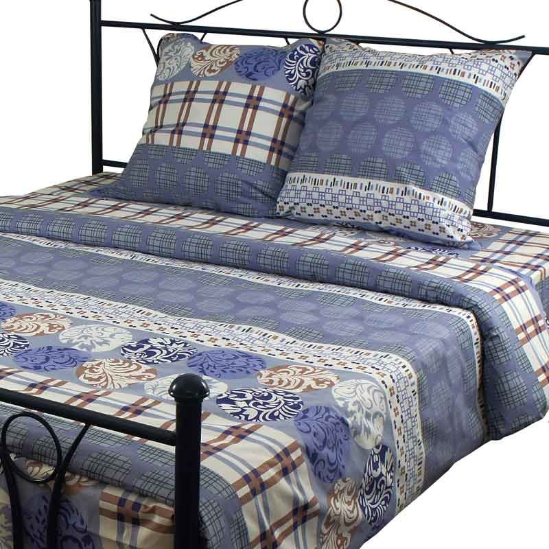 Комплект постельного белья Руно 40-0595 Blue, бязь набивная, евростандарт (845.114Г_40-0595 Blue) - фото 1
