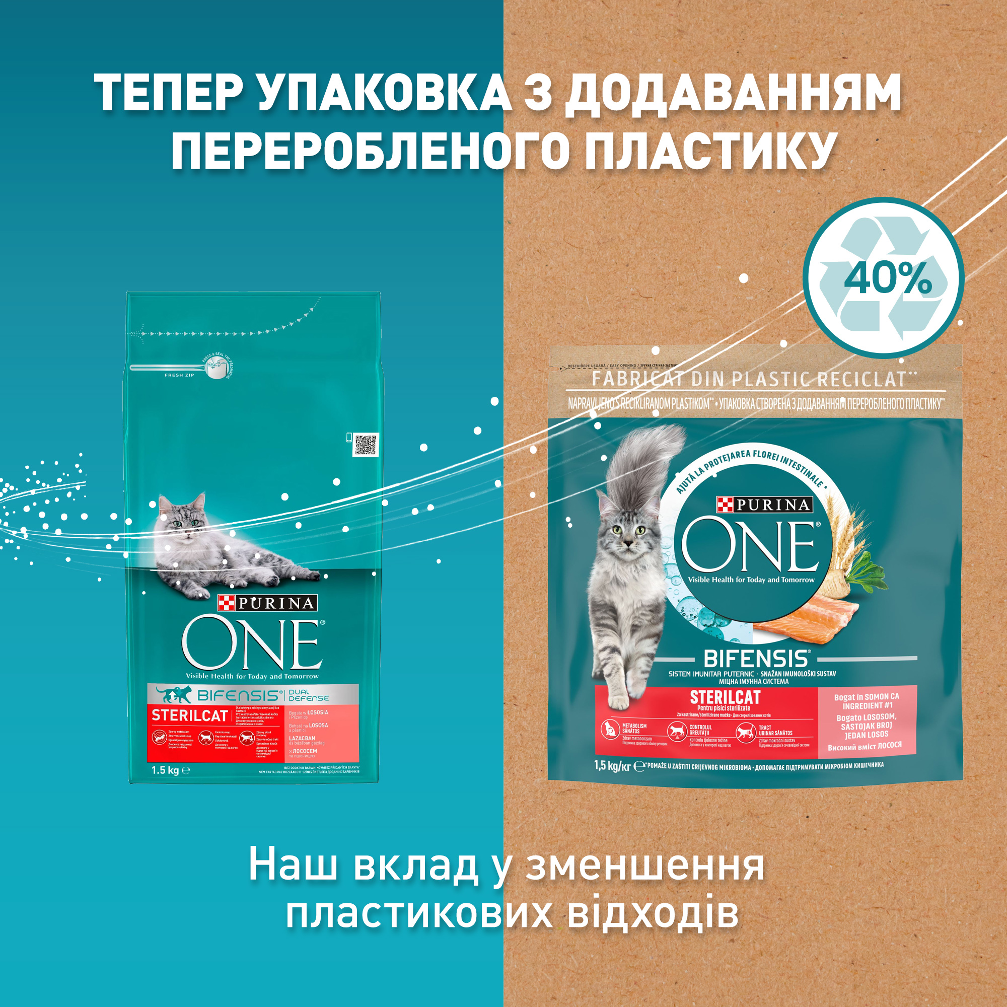 Сухой корм для стерилизованных кошек Purina One Sterilcat, с лососем и пшеницей, 1,5 кг (12425112) - фото 8