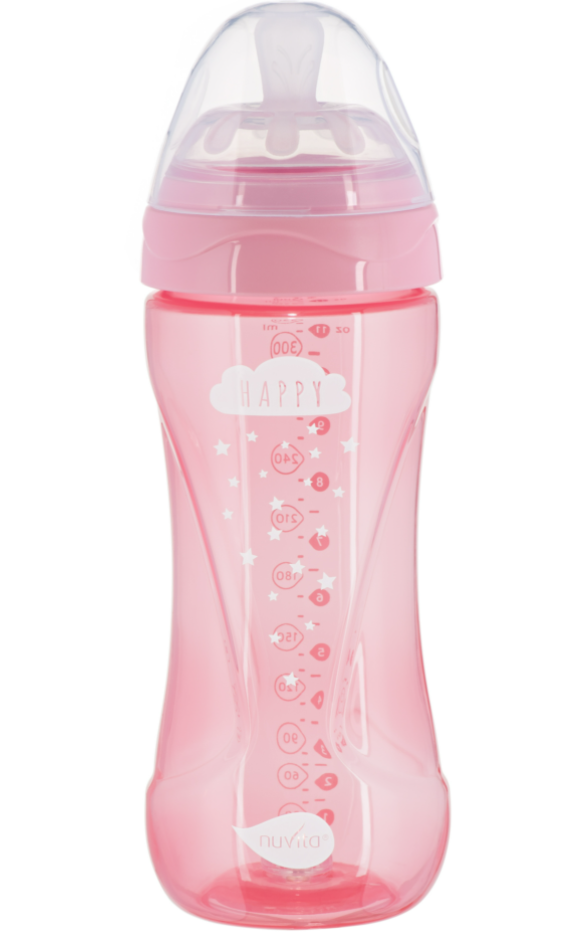 Бутылочка для кормления Nuvita Mimic Cool, антиколиковая, 330 мл, розовый (NV6052PINK) - фото 1