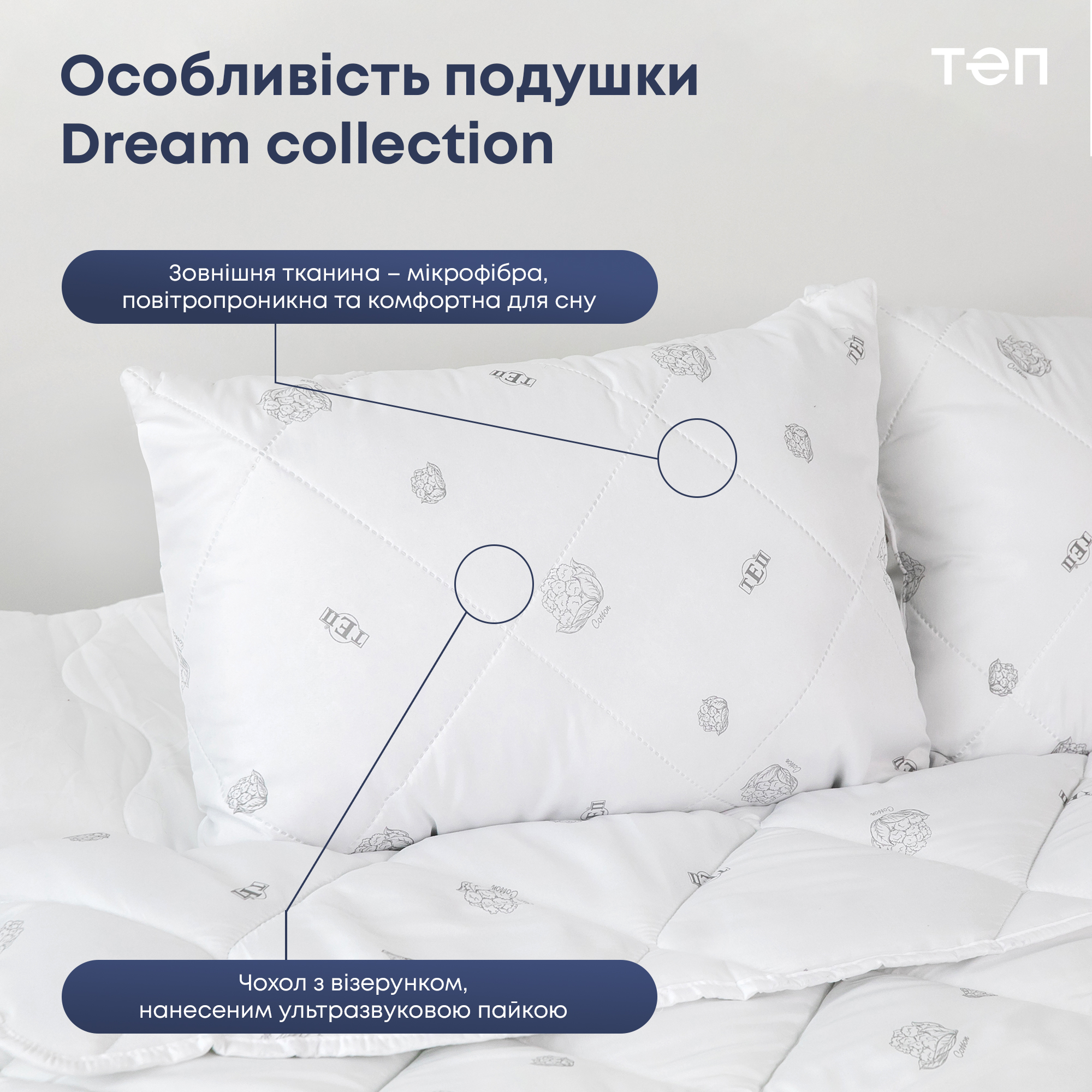 Подушка ТЕП Dream Collection Cotton 50х70 см белая (3-00965_00000) - фото 6