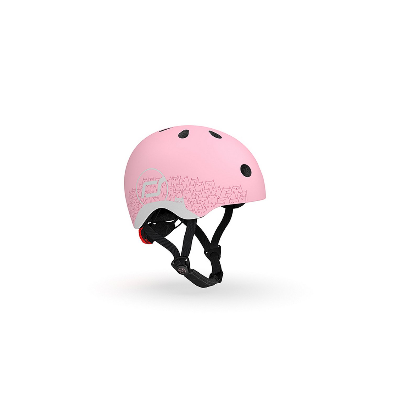Шлем защитный Scoot and Ride светоотражающий, с фонариком, 45-51 см (XXS/XS), розовый (SR-210225-ROSE) - фото 3