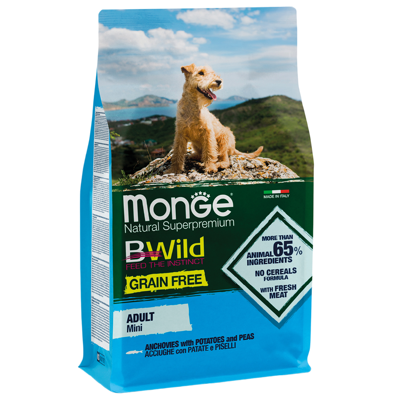 Сухой корм для собак Monge Dog Вwild Gr.Free Mini, анчоус, 2,5 кг - фото 1