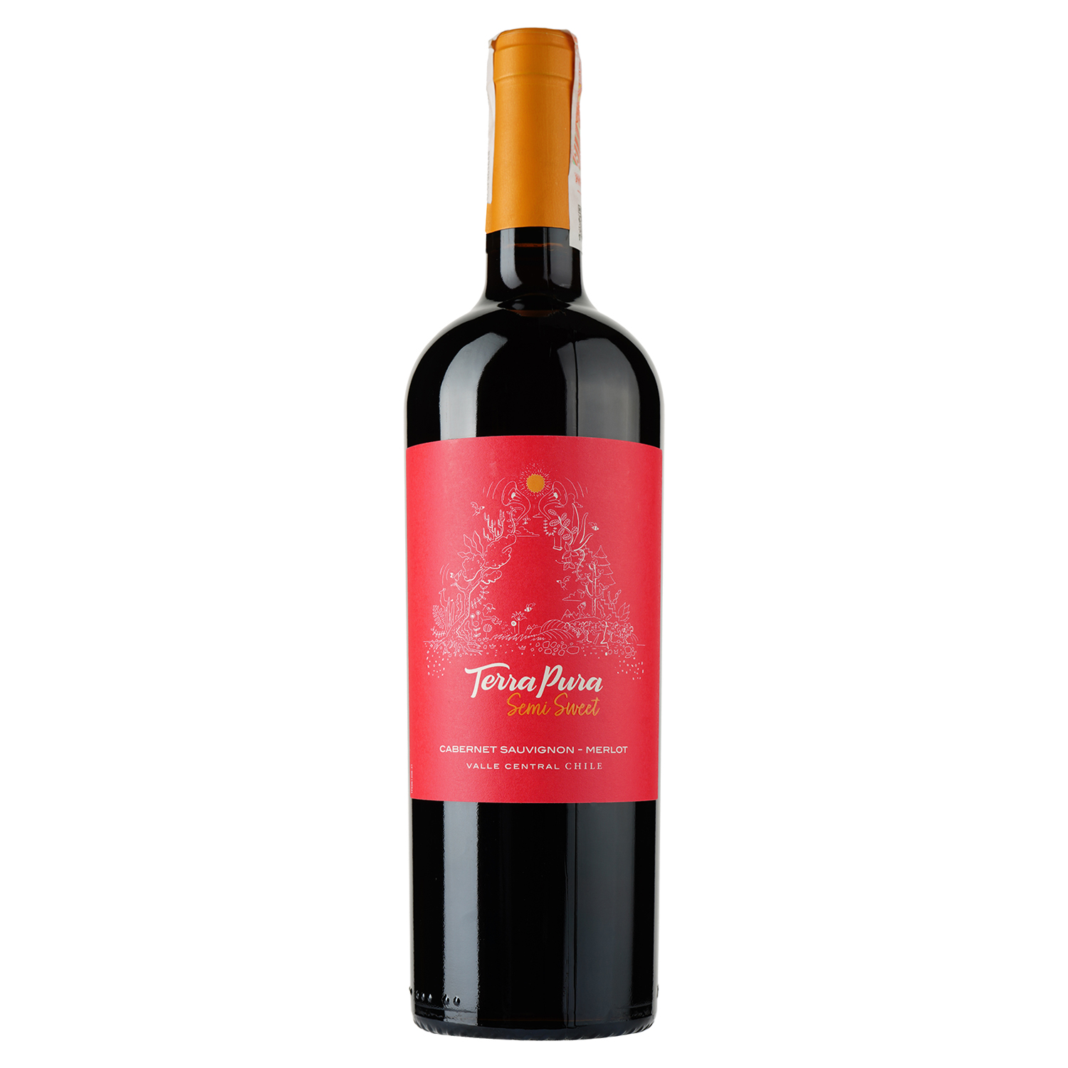 Вино Terra Pura Сabernet Sauvignon-Merlot, червоне, напівсолодке, 0,75 л - фото 1