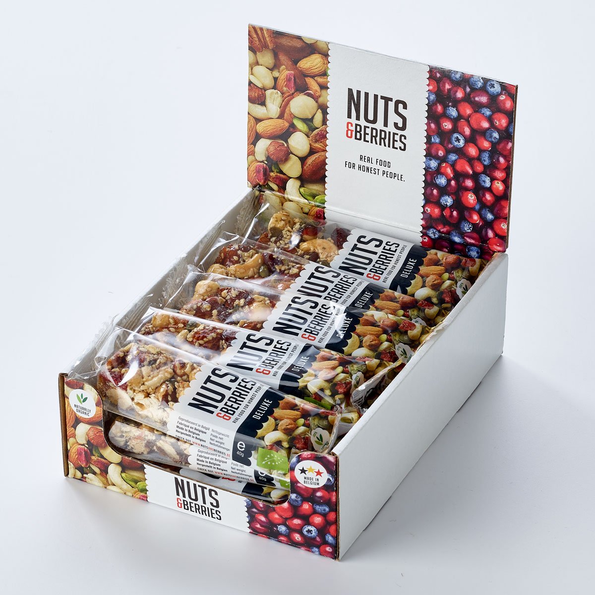 Батончик Nuts & Berries Deluxe ореховый с клюквой и семенами тыквы органический 40 г - фото 5