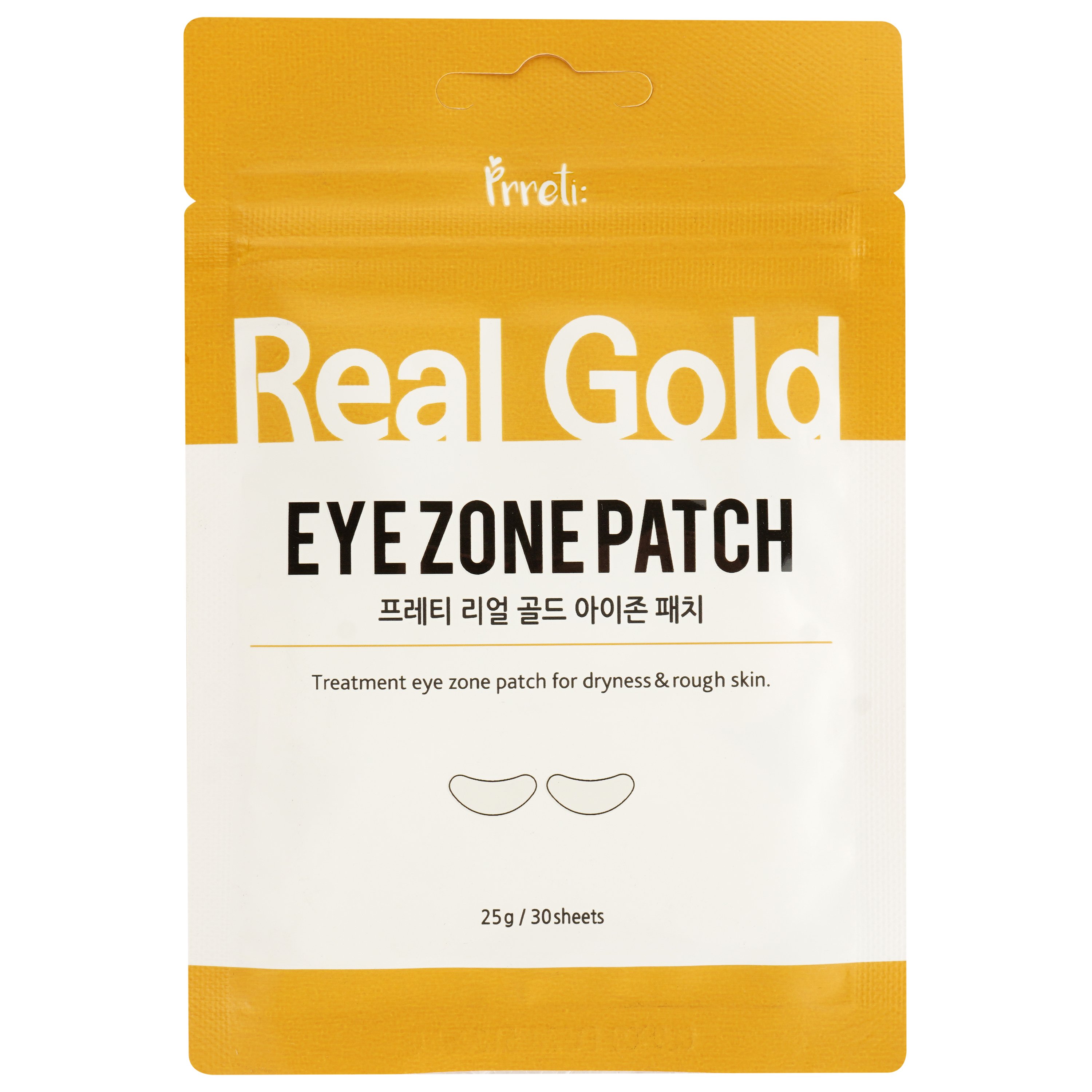 Патчи тканевые для зоны вокруг глаз с золотом Prreti Real Gold, 30 шт. - фото 1