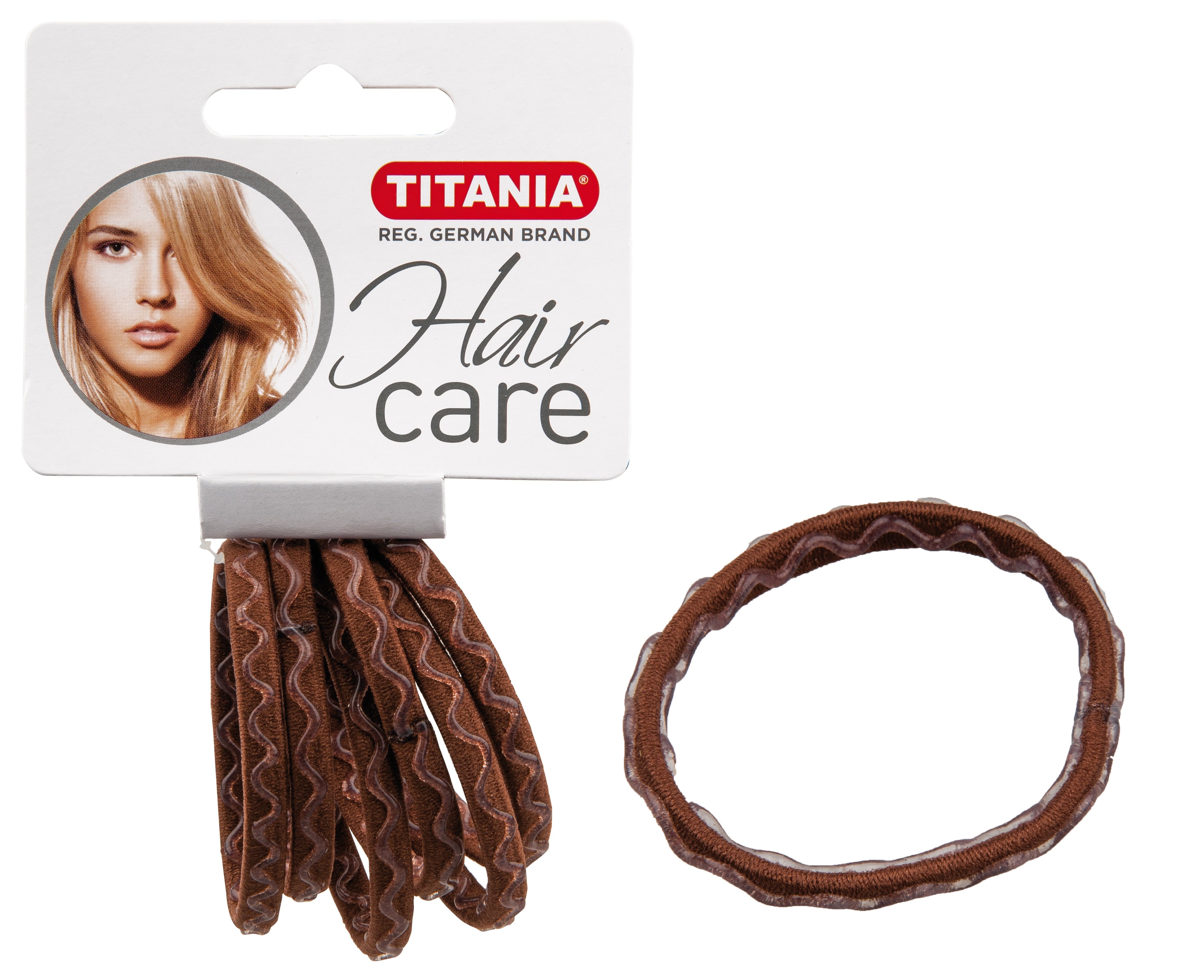 Набір резинок для волосся Titania Аnti Ziep, коричневий, 4.5 см, 6 шт. (7926) - фото 1
