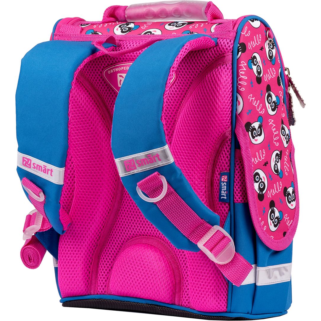 Рюкзак шкільний каркасний Smart PG-11 Hello panda, синий с розовым (557596) - фото 3