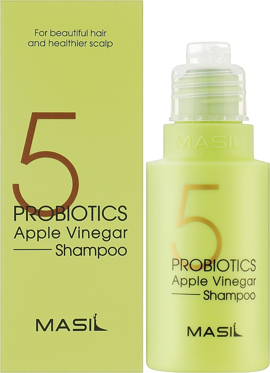 М'який бессульфатний шампунь з проботіками і яблучним оцтом Masil 5 Probiotics Apple Vinegar Shampoo 50 мл - фото 2