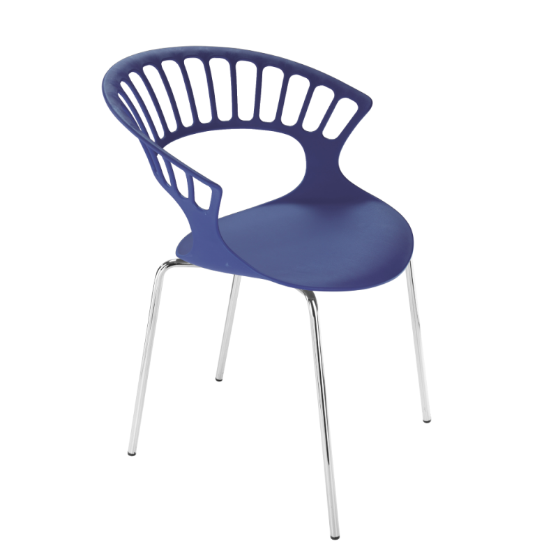 Кресло Papatya Tiara, база хром, пурпурный (282284) - фото 1