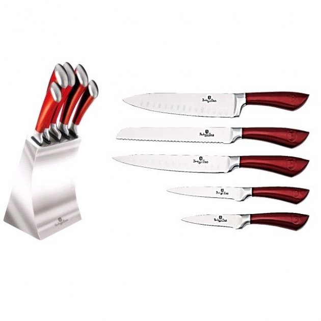 Набір ножів Berlinger Haus, 6 предметів, червоний із сріблястим (BH 2135) - фото 1