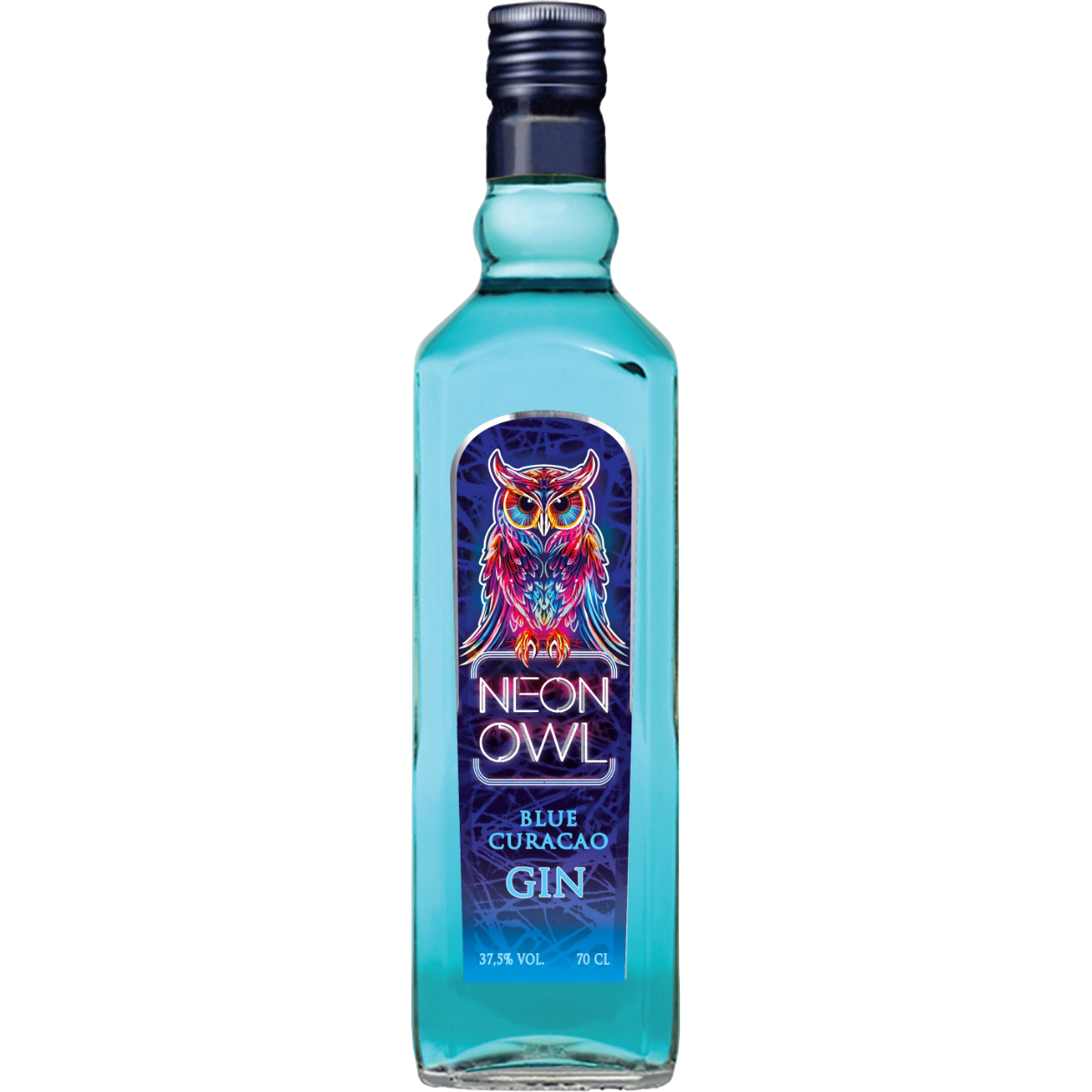 Джин Neon Owl Blue Curacao 37.5% 0.7л - фото 1