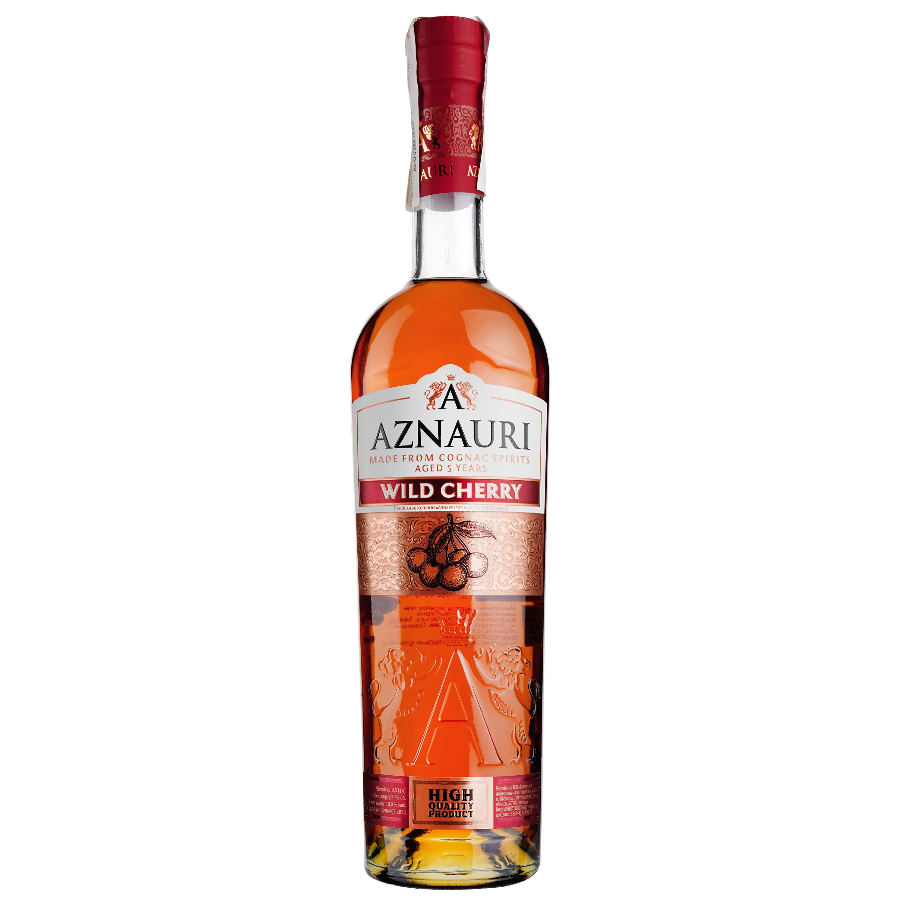 Алкогольний напій Aznauri Wild Cherry 5 лет, 30%, 0,5 л - фото 1