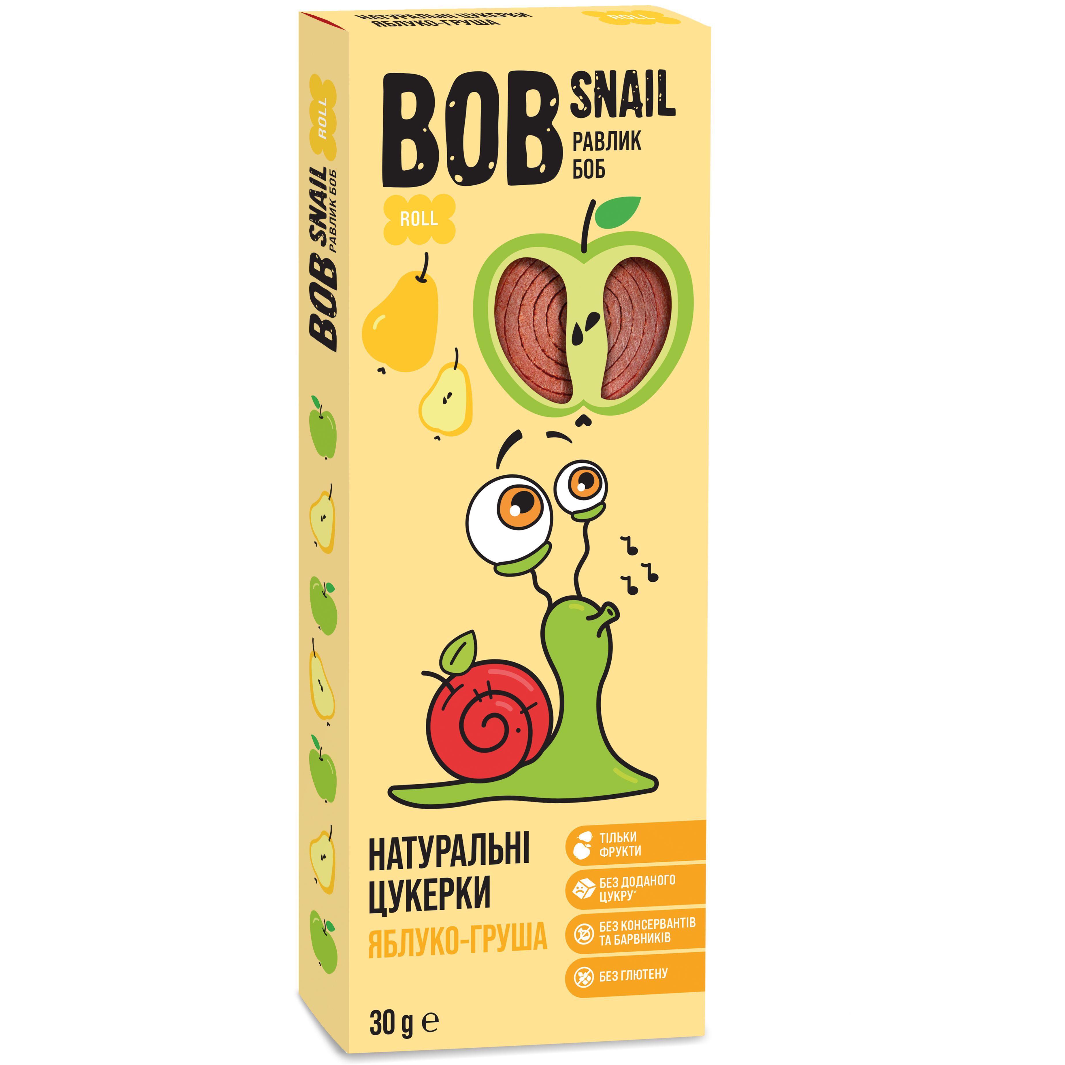 Фруктові яблучно-грушеві цукерки Bob Snail 30 г - фото 1