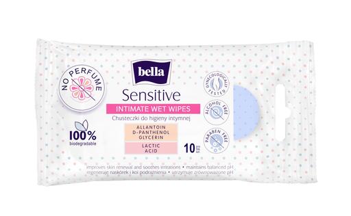 Влажные салфетки Bella Sensitive, для интимной гигиены, 10 шт (BE-041-I010-008) - фото 1