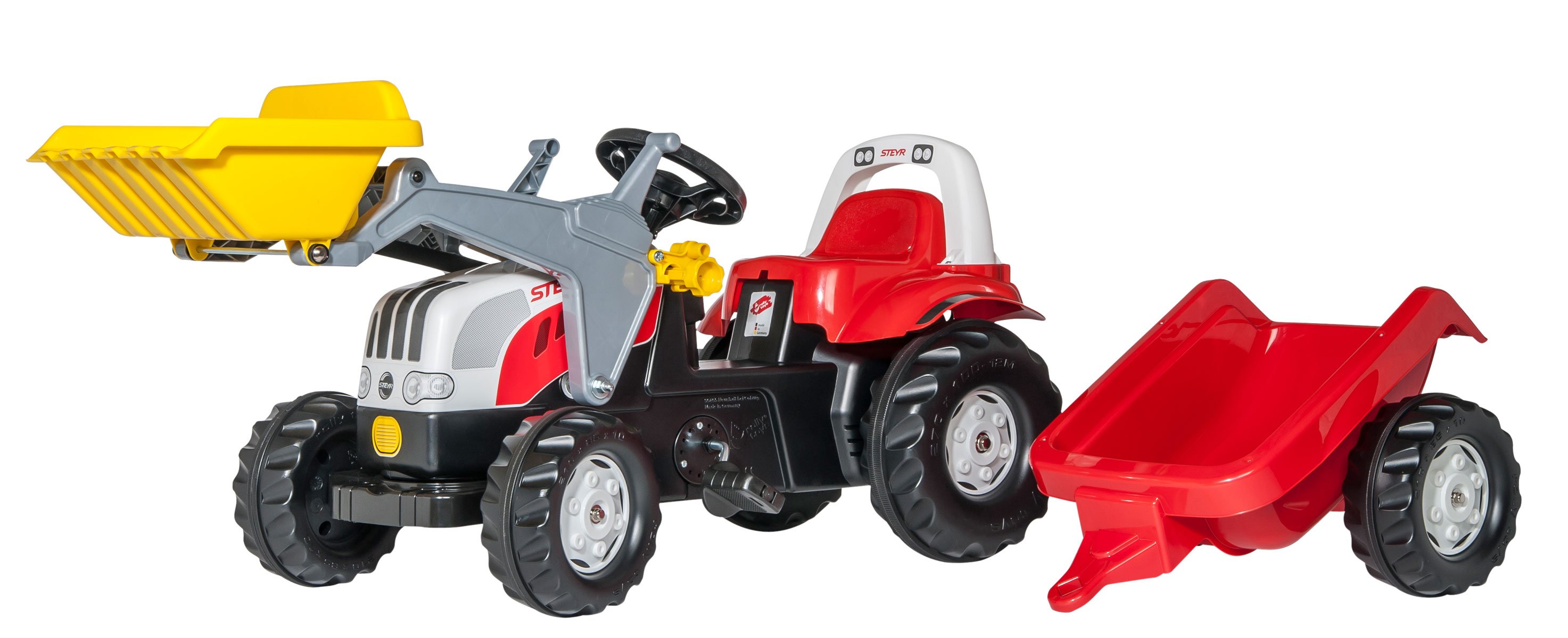 Педальный трактор Rolly Toys rollyKid-X, красный с желтым (23127) - фото 1