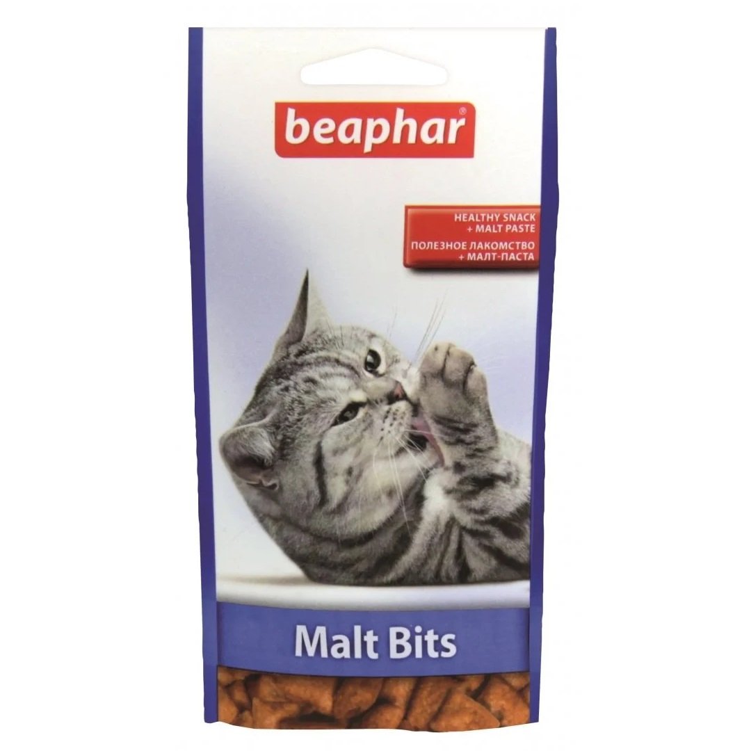 Подушечки Beaphar Malt Bits вкусные и полезные подушечки для кошек с мальт-пастой, 35 г - фото 1