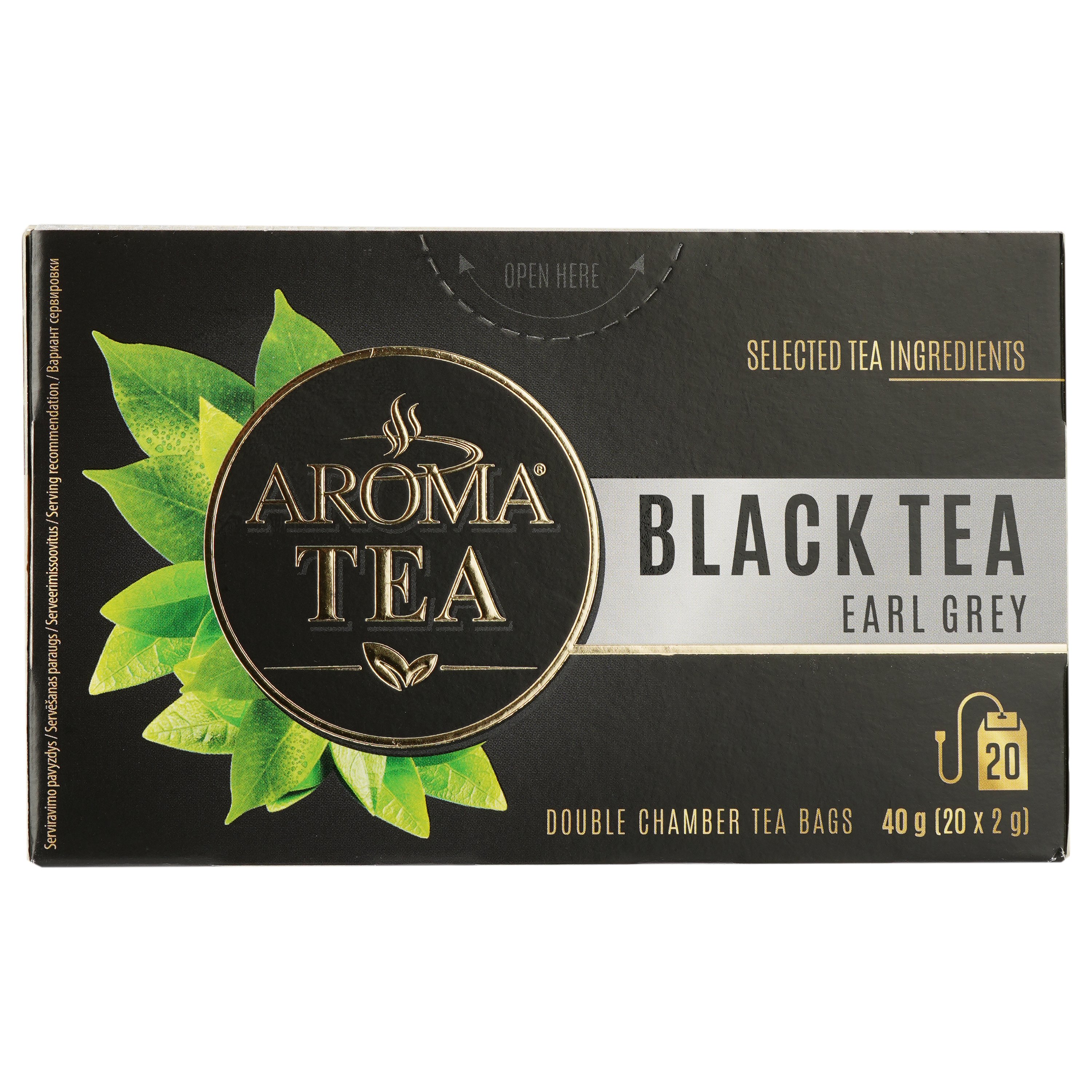 Чай чорний Aroma Tea з бергамотом, 40 г (20 шт. х 2 г) - фото 1