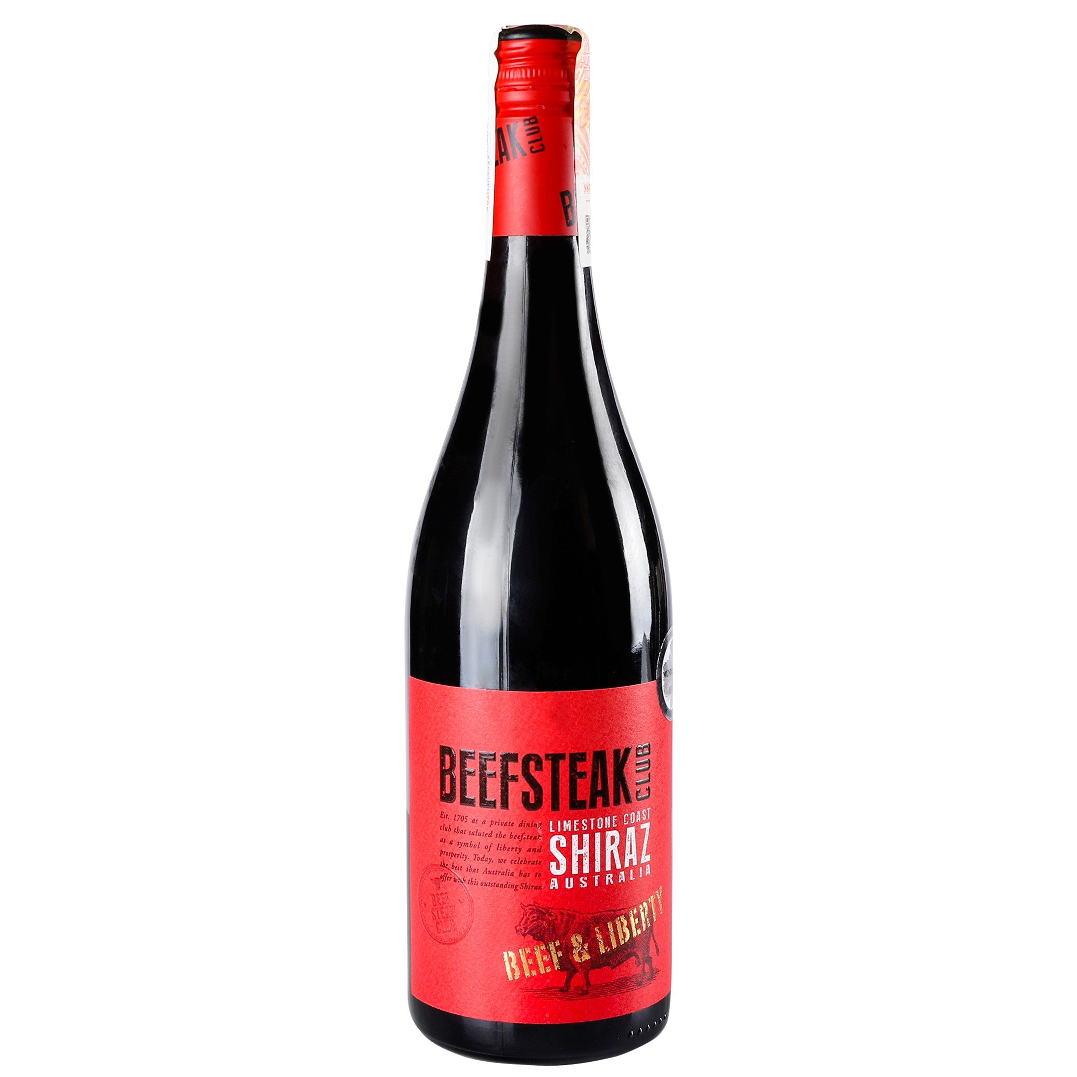 Вино Beefsteak Club Beef&Liberty Shiraz, красное, сухое, 14,5%, 0,75 л (808254) - фото 1