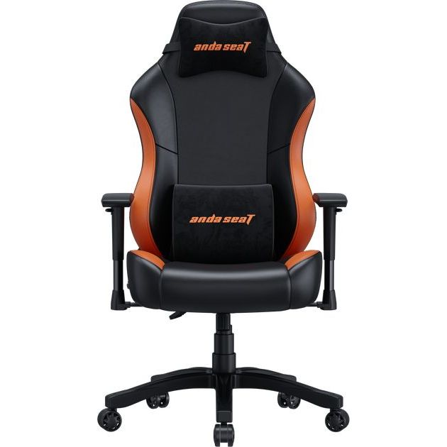 Кресло игровое Anda Seat Luna Color Size L Black/Orange PVC - фото 1