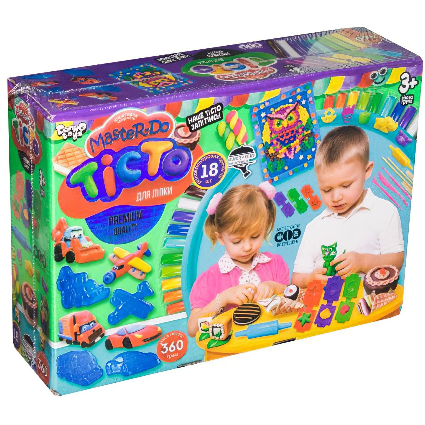 Набор креативного творчества Danko Toys Тесто для лепки Master Do TMD-03-01-4-5, 360 г (18 цветов х 20 г) TMD-03-05(18) - фото 1