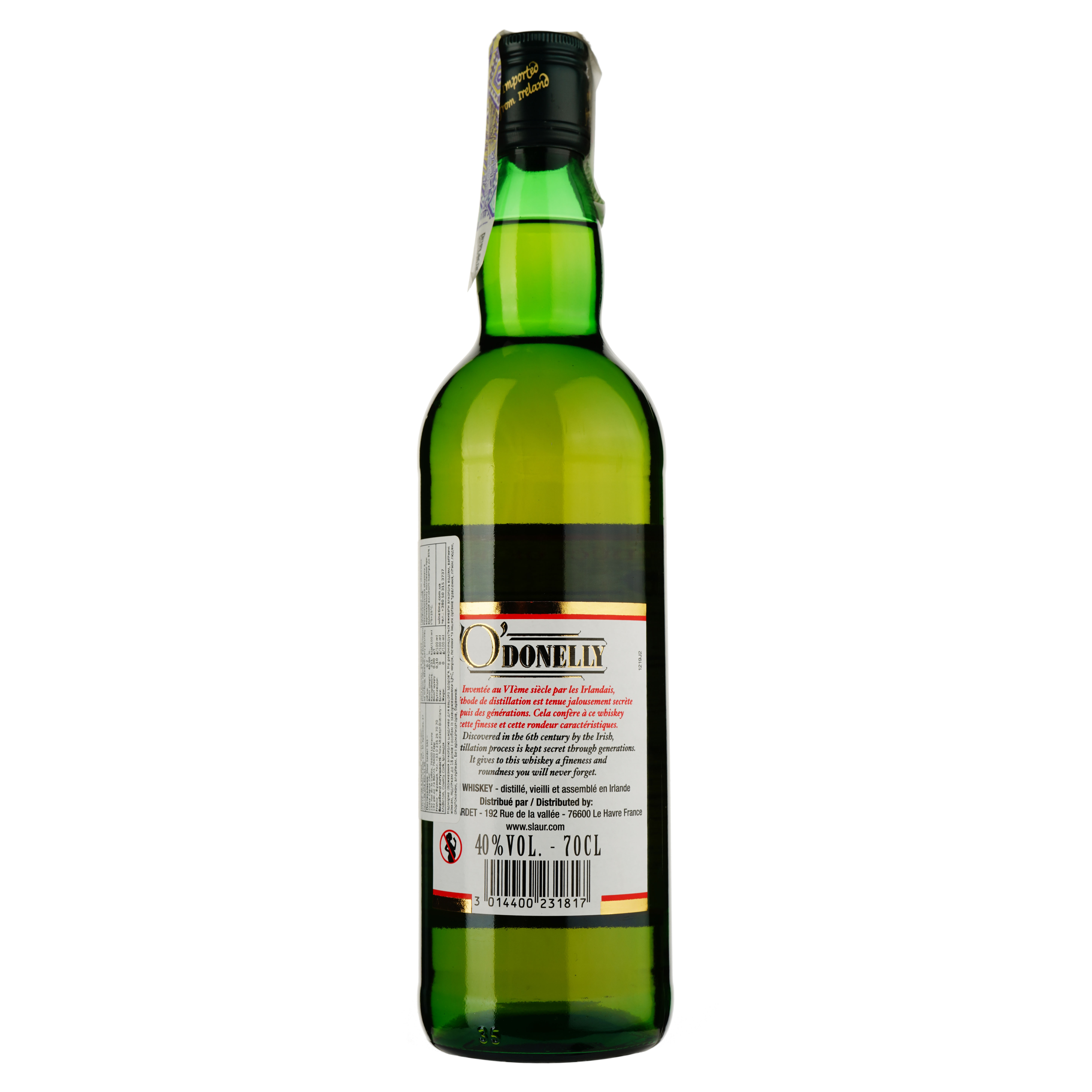 Виски Slaur Sardet O'Donelly Blended Irish Whiskey, 40%, 0,7 л - фото 2