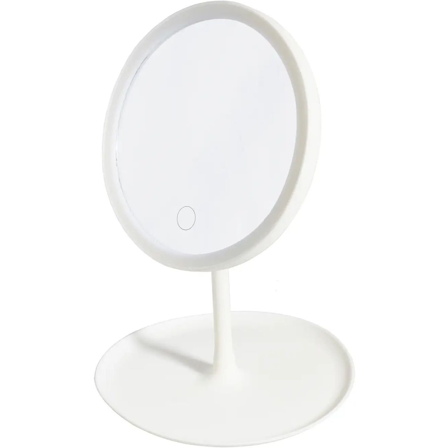 Настольное косметическое зеркало Supretto со светодиодной подсветкой 17.5 см белое (71530001) - фото 1