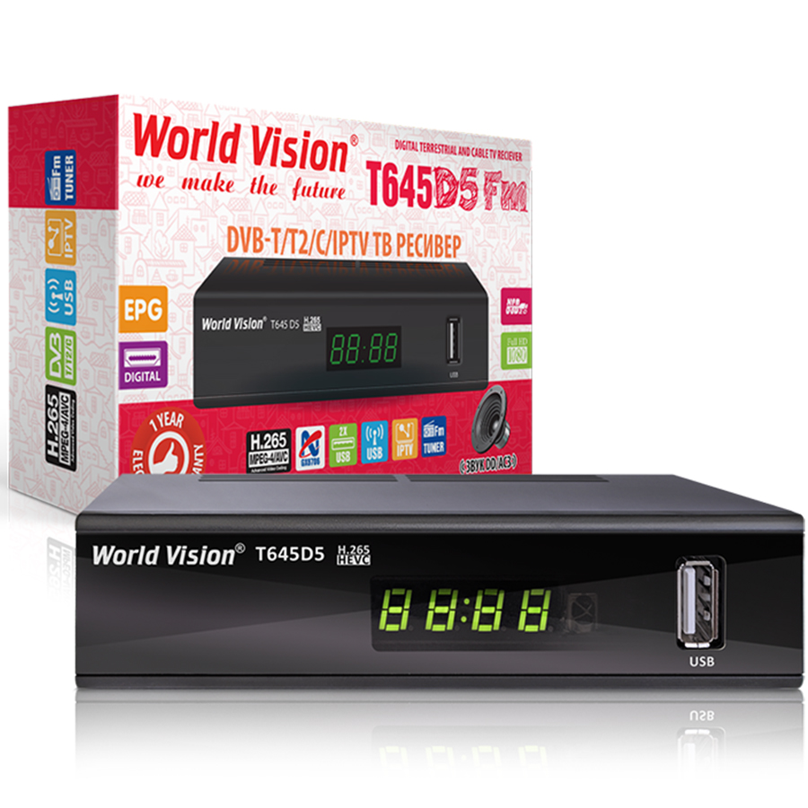 Эфирный цифровой тюнер Т2 ресивер World Vision T645D5 - фото 3