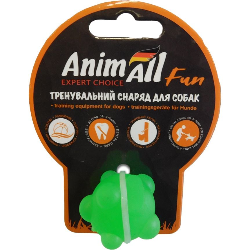 Игрушка для собак AnimAll Fun AGrizZzly Шар молекула зеленая 3 см - фото 1