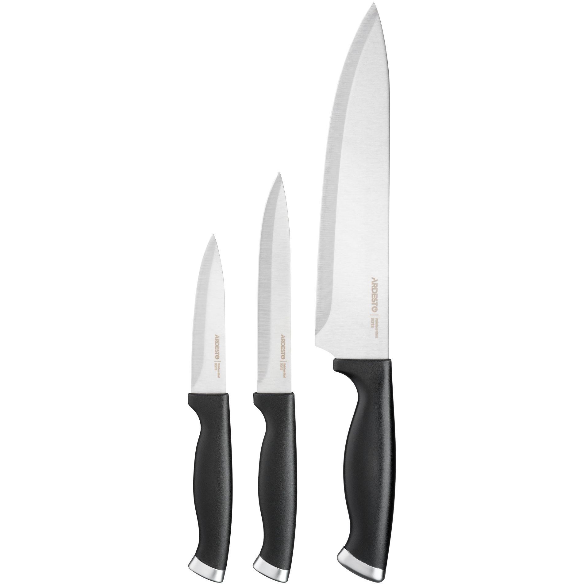 Набір ножів Ardesto Gemini Gourmet, 3 предмети, чорний (AR2103BL) - фото 1