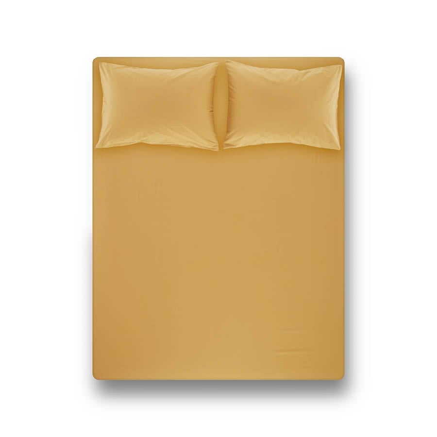 Простыня на резинке с наволочкой Penelope Laura mustard, 200х120+70х50 см, хлопок, желтый (svt-2000022278072) - фото 1