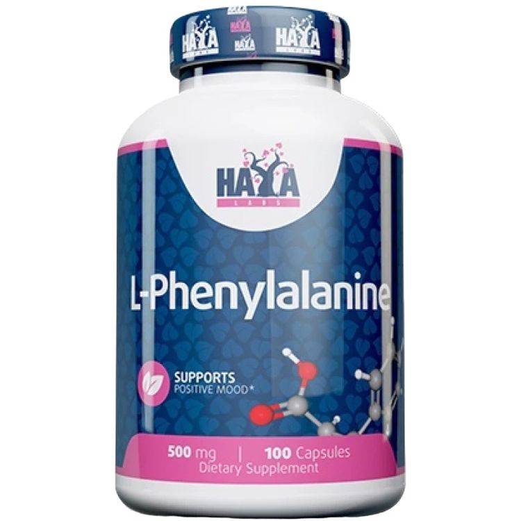 Амінокислота L-Фенілаланін Haya Labs L-Phenylalanine 500 мг 100 капсул - фото 1