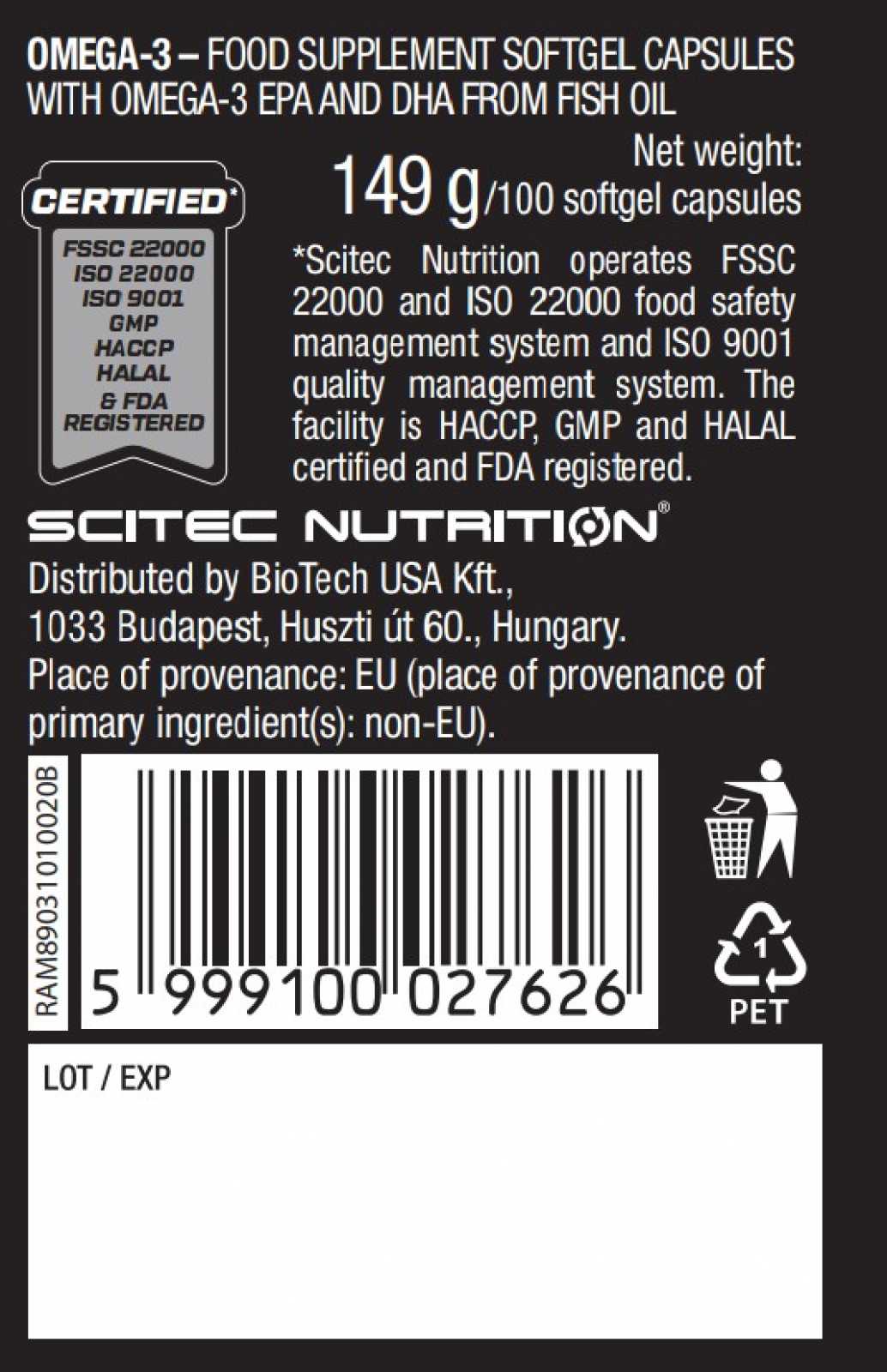 Омега 3 Scitec Nutrition Omega 3 100 капсул - фото 3