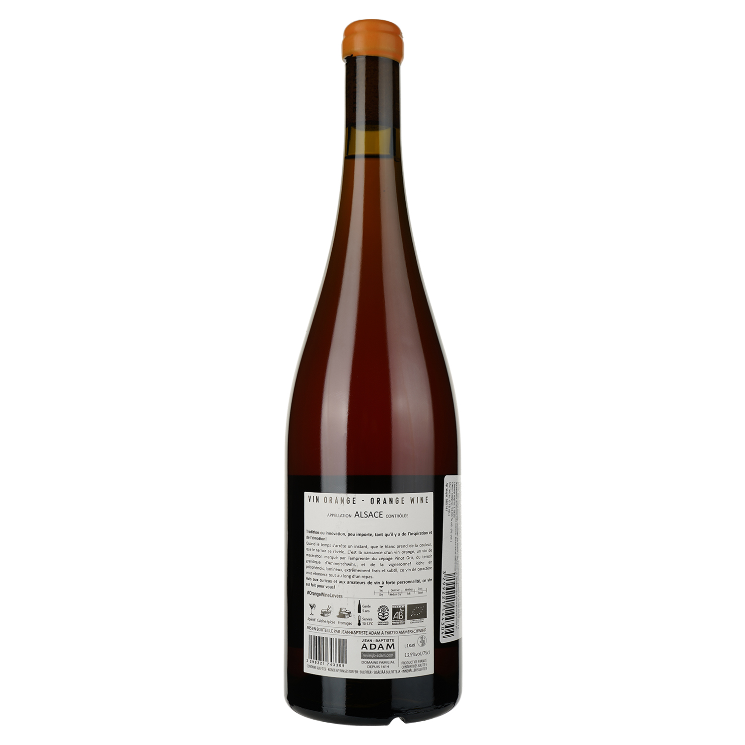 Вино Jean-Baptiste Adam Pinot Gris Empreinte Maceration Skin помаранчеве сухе 0.75 л - фото 2